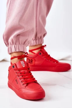 Damskie Ocieplane Sportowe Buty Big Star EE274354 Czerwone
