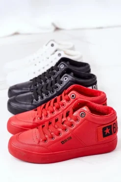 Damskie Ocieplane Sportowe Buty Big Star EE274354 Czerwone