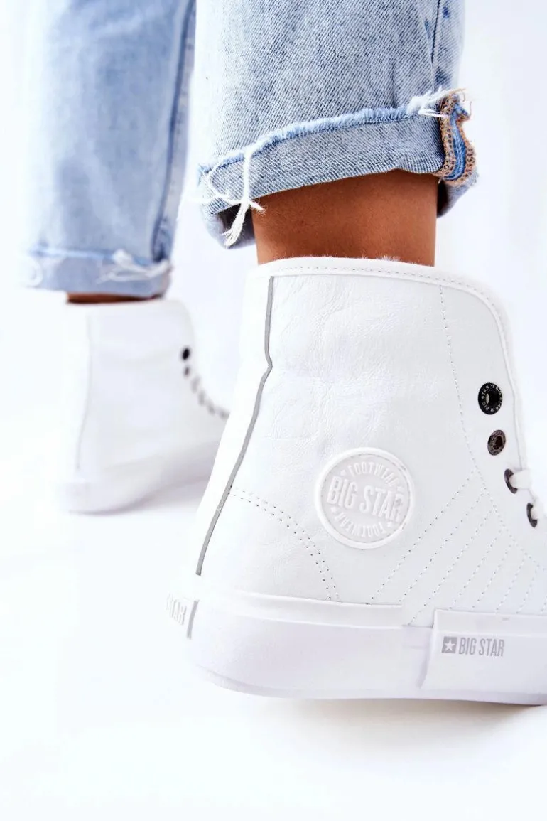 Damskie Ocieplane Trampki BIG STAR II274156 Białe