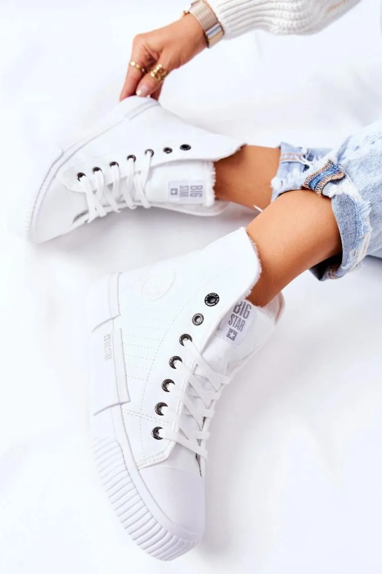 Damskie Ocieplane Trampki BIG STAR II274156 Białe