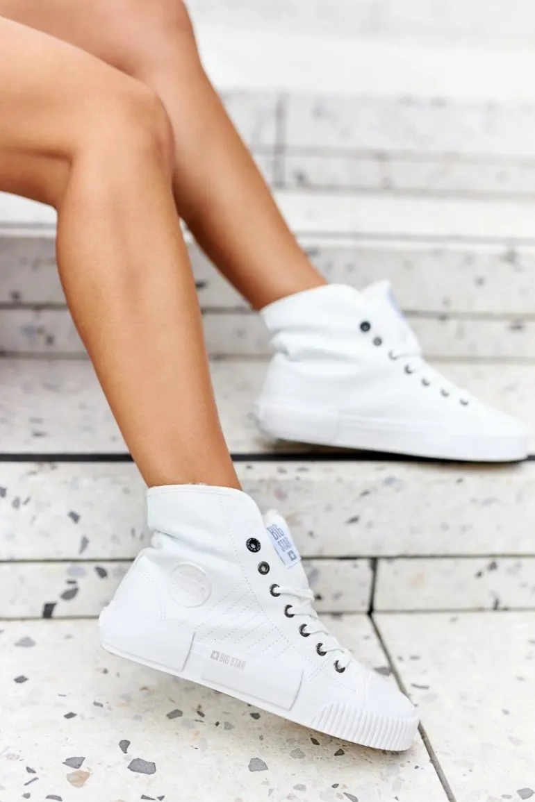 Damskie Ocieplane Trampki BIG STAR II274156 Białe