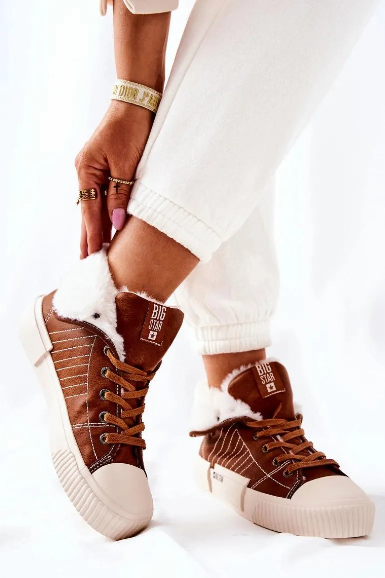 Damskie Ocieplane Trampki BIG STAR II274152 Camel