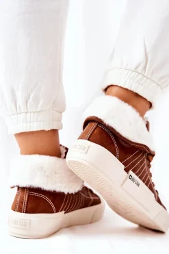 Damskie Ocieplane Trampki BIG STAR II274152 Camel