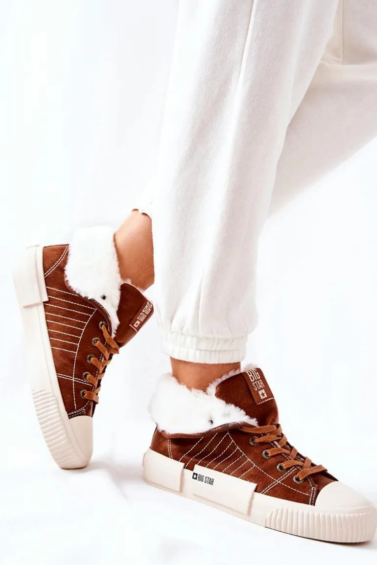 Damskie Ocieplane Trampki BIG STAR II274152 Camel