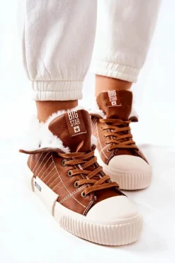 Damskie Ocieplane Trampki BIG STAR II274152 Camel