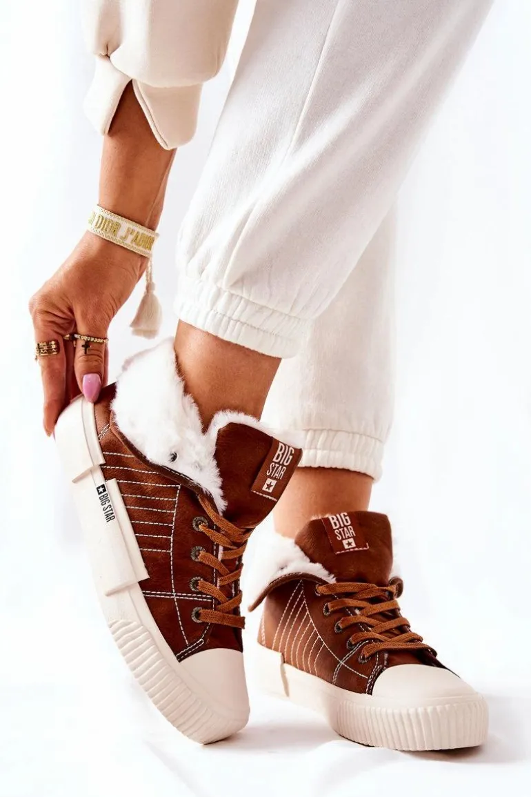 Damskie Ocieplane Trampki BIG STAR II274152 Camel