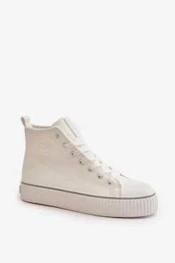 Damskie Ocieplane Trampki Z Eko Skóry Big Star OO274788 Białe