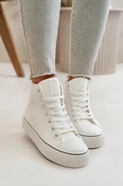 Damskie Ocieplane Trampki Z Eko Skóry Big Star OO274788 Białe