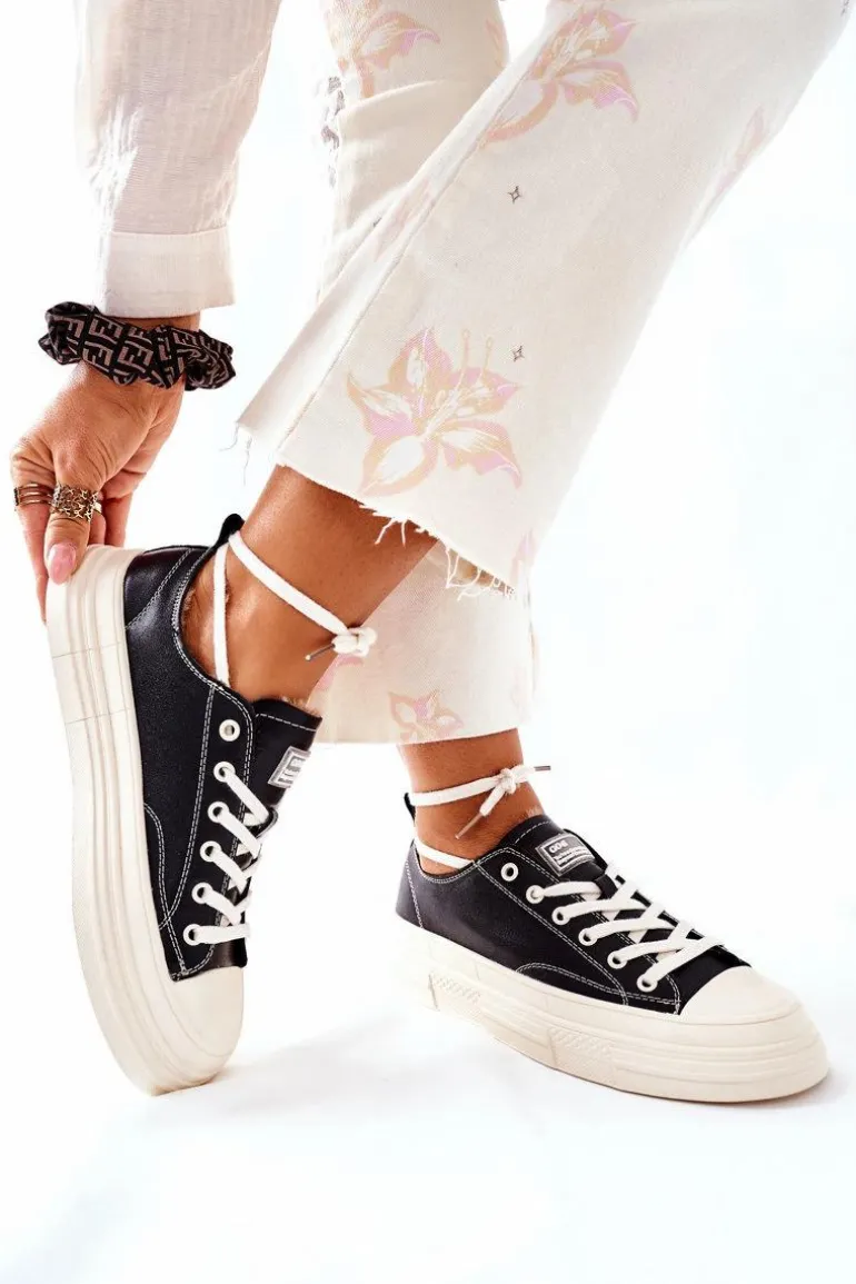 Damskie Ocieplane Trampki GOE II2N4035 Czarne