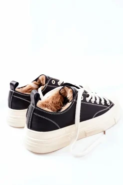 Damskie Ocieplane Trampki GOE II2N4035 Czarne