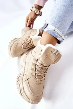 Damskie Ocieplane Trapery Beżowe Hareshaw