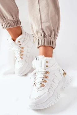 Damskie Ocieplane Trapery Białe Hareshaw