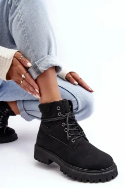 Damskie Ocieplane Trapery Czarne Cross Jeans MM2R4012C