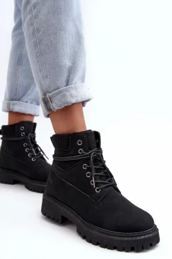 Damskie Ocieplane Trapery Czarne Cross Jeans MM2R4012C