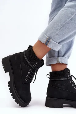 Damskie Ocieplane Trapery Czarne Cross Jeans MM2R4012C