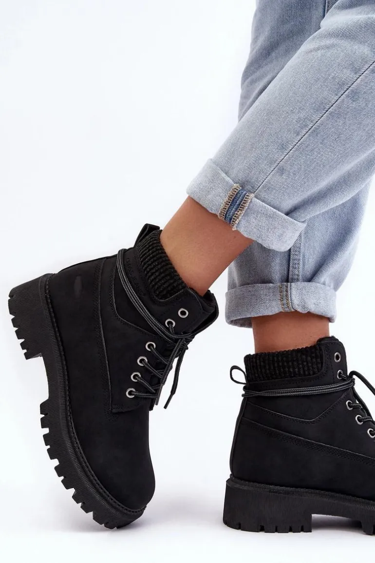 Damskie Ocieplane Trapery Czarne Cross Jeans MM2R4012C