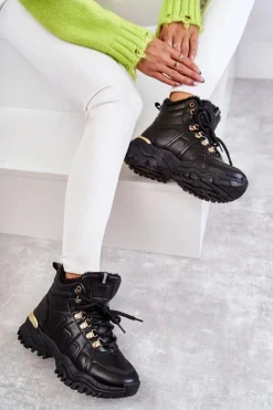 Damskie Ocieplane Trapery Czarne Hareshaw