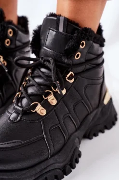 Damskie Ocieplane Trapery Czarne Hareshaw