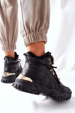 Damskie Ocieplane Trapery Czarne Hareshaw