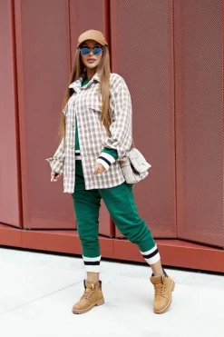 Damskie Ocieplane Trapery Na Suwak Camel Lenox