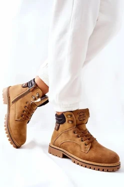 Damskie Ocieplane Trapery Na Suwak Camel Lenox