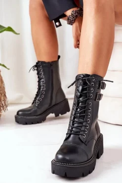 Damskie Ocieplane Workery Big Star II274113 Czarne