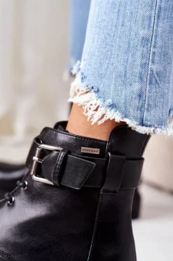 Damskie Ocieplane Workery Cross Jeans EE2R4086C Czarne