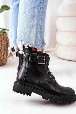 Damskie Ocieplane Workery Cross Jeans EE2R4086C Czarne