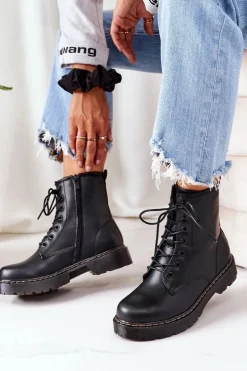 Damskie Ocieplane Workery Big Star II274105 Czarne