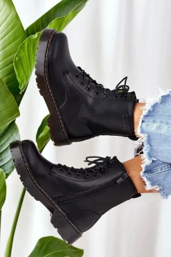 Damskie Ocieplane Workery Big Star II274105 Czarne