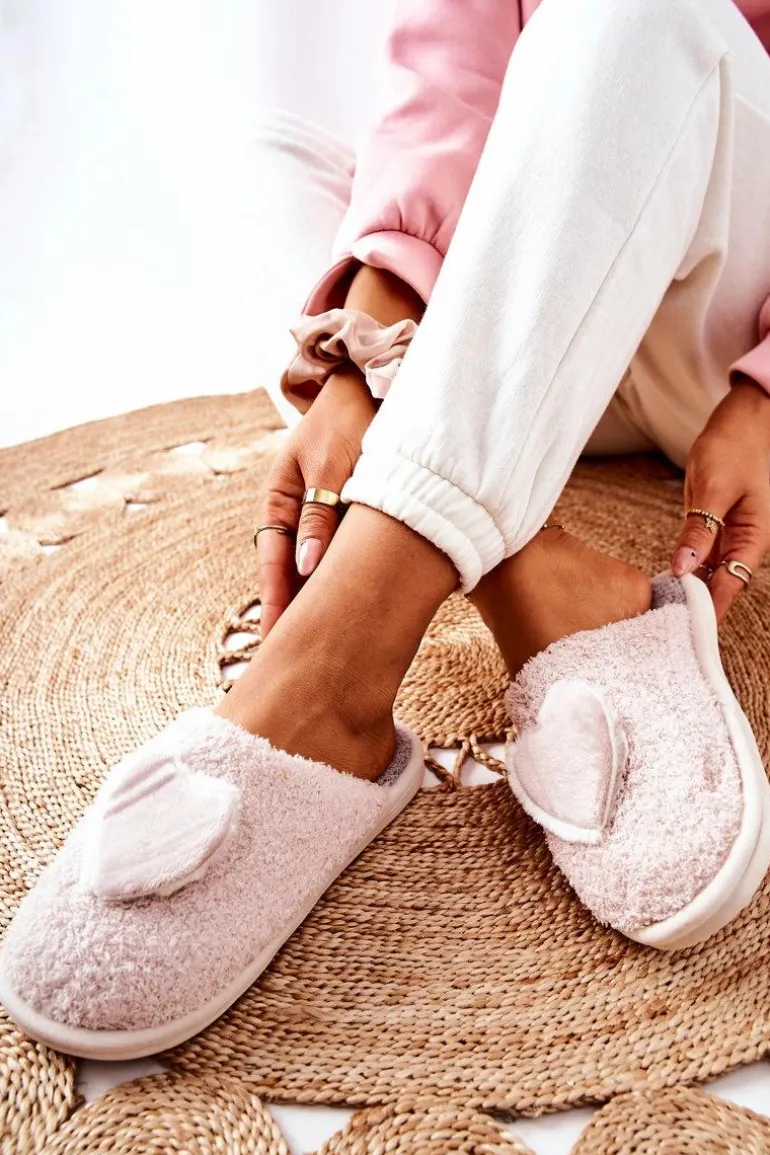 Damskie Papcie Beżowe Heartbeat