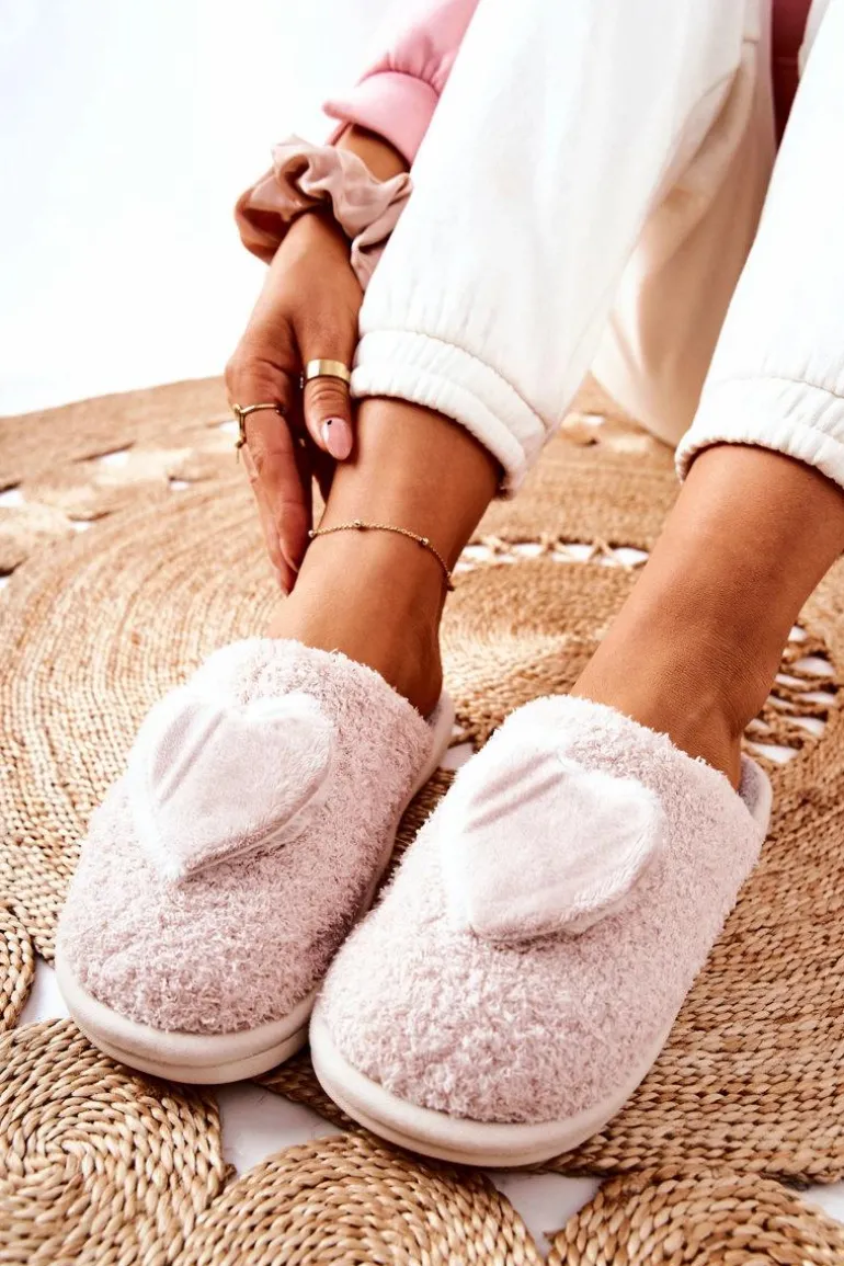 Damskie Papcie Beżowe Heartbeat