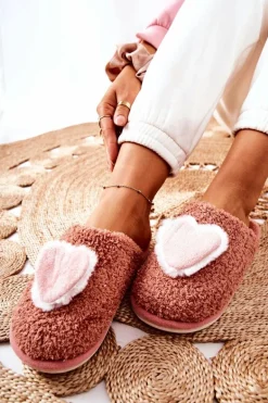 Damskie Papcie Brudny Róż Heartbeat