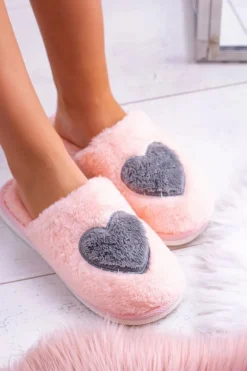 Damskie Papcie Ciepłe Różowe Miękkie Kapcie