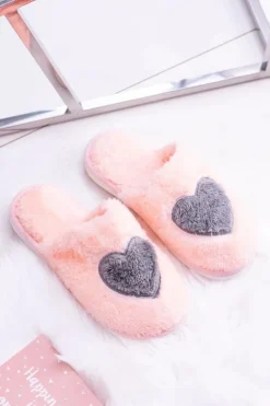 Damskie Papcie Ciepłe Różowe Miękkie Kapcie