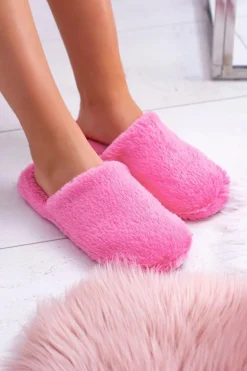 Damskie Papcie Futerkowe Ciemno Różowe Mimia