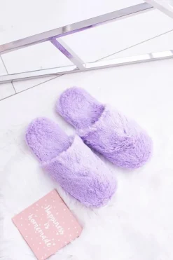 Damskie Papcie Futerkowe Fioletowe Mimia