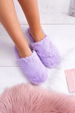 Damskie Papcie Futerkowe Fioletowe Mimia