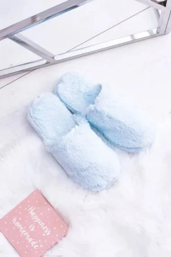 Damskie Papcie Futerkowe Jasno Niebieskie Mimia