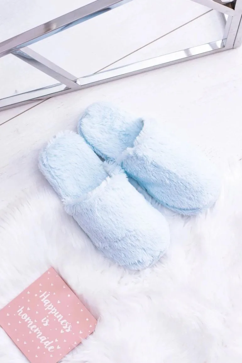 Damskie Papcie Futerkowe Jasno Niebieskie Mimia