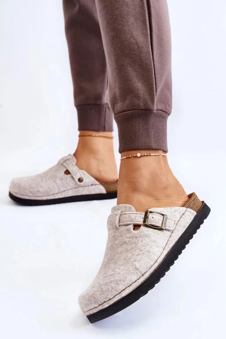 Damskie Papcie Klapki Profilaktyczne Inblu DJ-07-002 Beżowe