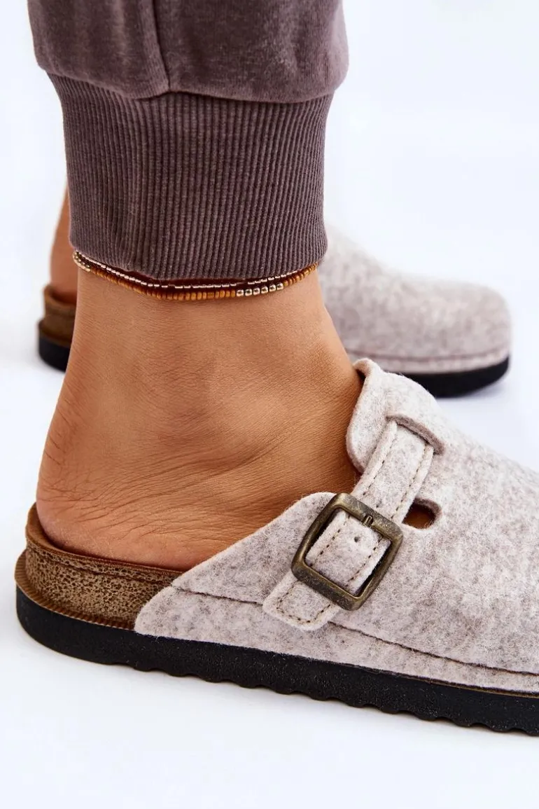 Damskie Papcie Klapki Profilaktyczne Inblu DJ-07-002 Beżowe