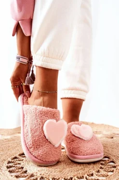 Damskie Papcie Różowe Heartbeat