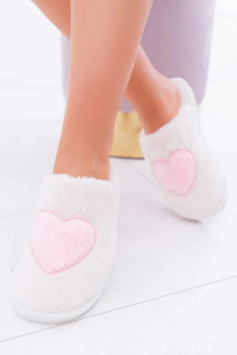 Damskie Papcie Serca Beżowe