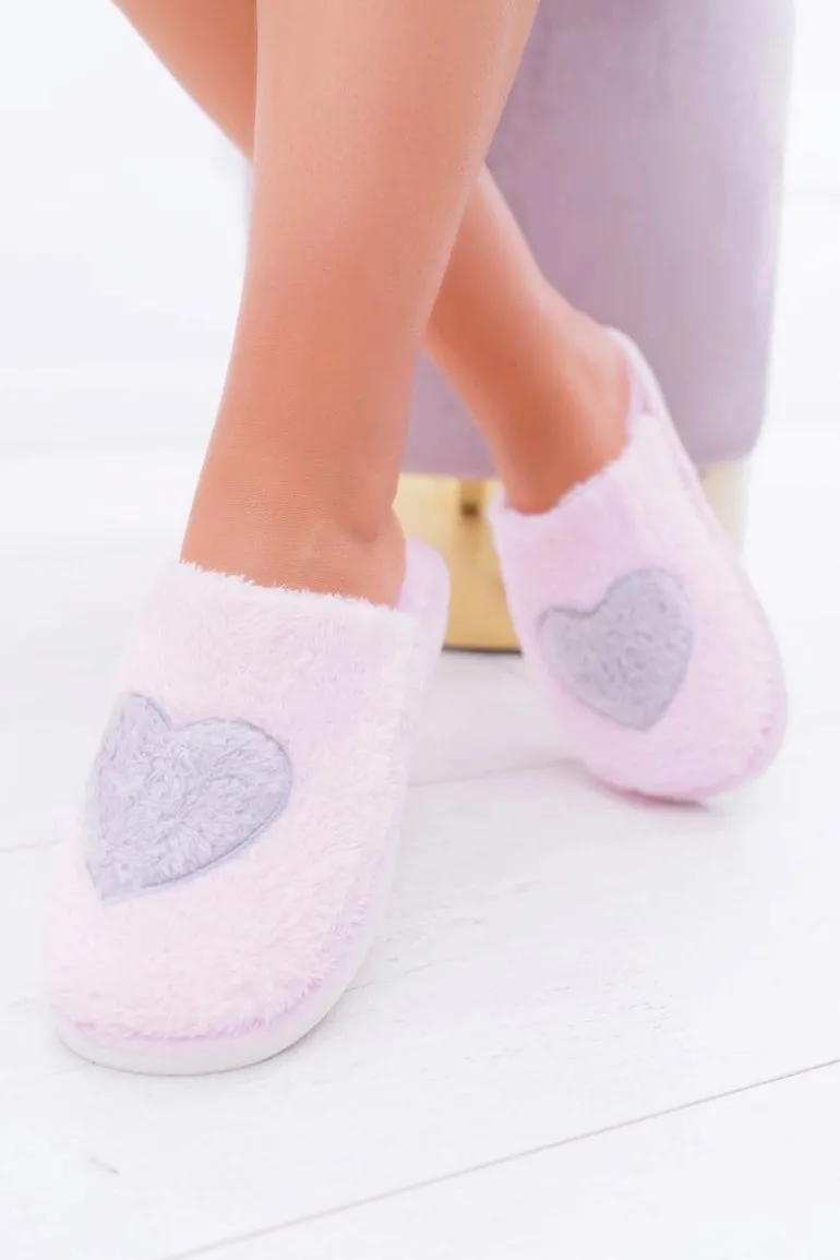 Damskie Papcie Serca Jasny Róż