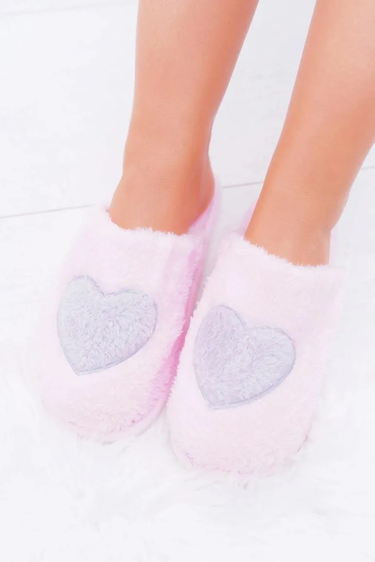 Damskie Papcie Serca Jasny Róż