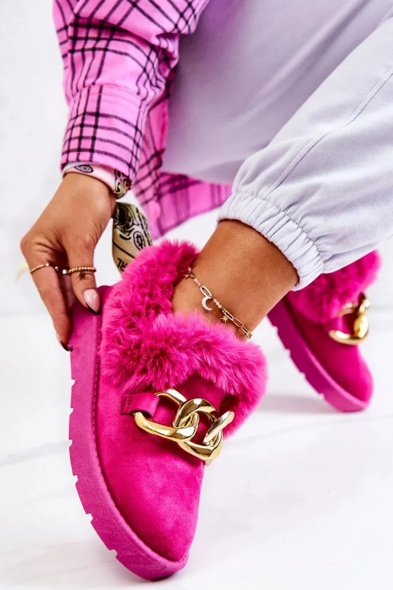 Damskie Papcie Złoty Łańcuch Fuksja Ardrums