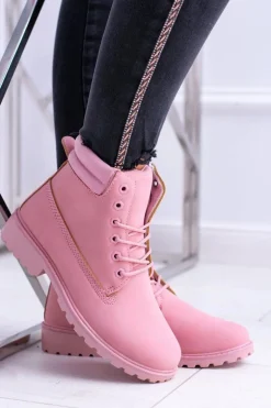 Damskie Pastelowe Botki Timberki Pudrowy Róż Lucy