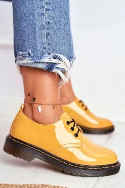 Damskie Półbuty Lakierowane Żółte Do It Better!