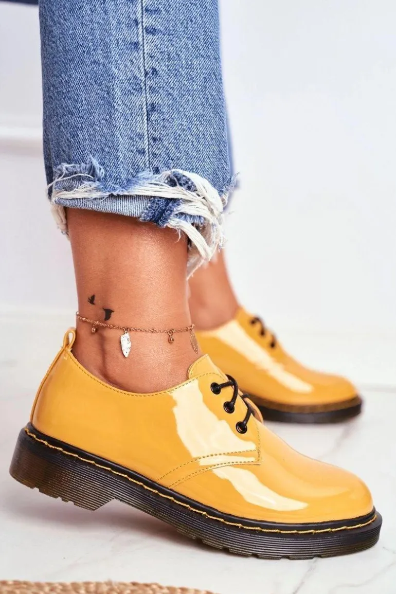 Damskie Półbuty Lakierowane Żółte Do It Better!